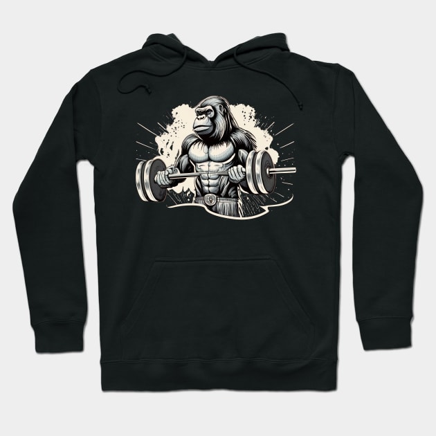 Jungle Gym: Gorilla's Grind Hoodie by TooplesArt